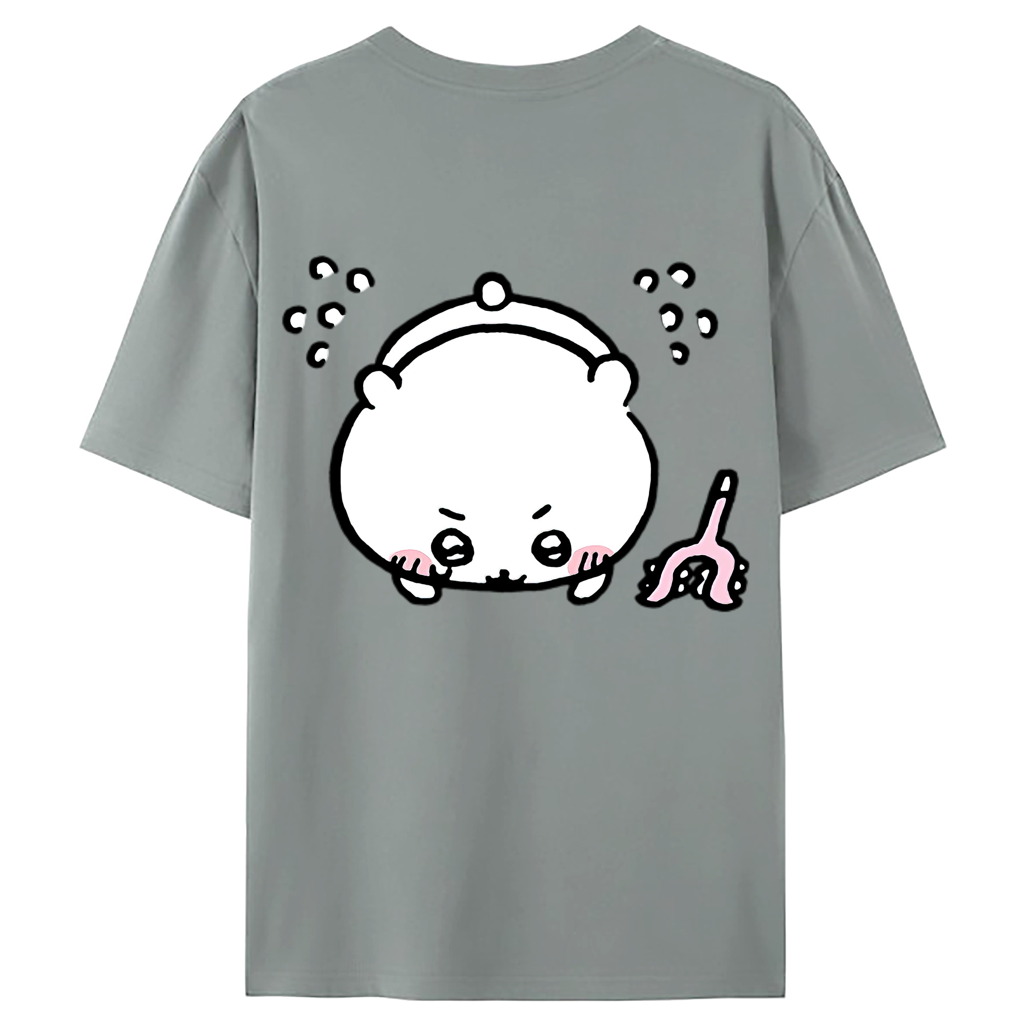 （画像用） ちいかわ ちいかわ Chii-kawa chiikawa 綿100％ メンズ半袖Tシャツ（バックプリント） 通気性